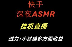 快手深夜ASMR挂机直播，磁力+小铃铛收益（附带工具和5G素材）【揭秘】-八爪鱼资源库