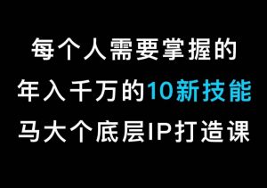 马大个的IP底层逻辑课，​每个人需要掌握的年入千万的10新技能，约会底层IP打造方法！-八爪鱼资源库