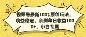 视频号最新100%原创玩法，收益稳定，亲测单日收益1000+，小白专属【揭秘】-八爪鱼资源库