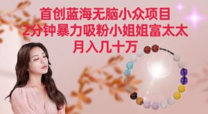 首创蓝海无脑小众项目，2分钟暴力吸粉小姐姐富太太，月入几十万【揭秘】-八爪鱼资源库