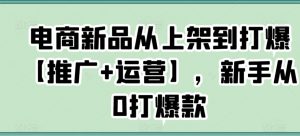 电商新品从上架到打爆【推广+运营】,新手从0打爆款-八爪鱼资源库