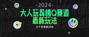 全新大人玩具情Q赛道合规新玩法，公转私域不封号流量多渠道变现，三个月变现20W【揭秘】-八爪鱼资源库