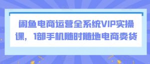 闲鱼电商运营全系统VIP实操课，1部手机随时随地电商卖货-八爪鱼资源库