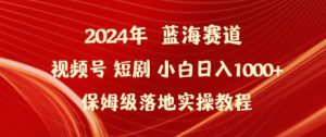 2024年视频号短剧新玩法小白日入1000+保姆级落地实操教程【揭秘】-八爪鱼资源库