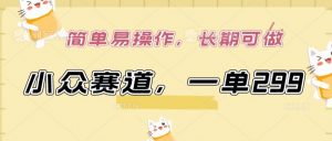 小众赛道，一单299.简单易操作，长期可做【揭秘】-八爪鱼资源库