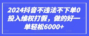 2024抖音不违法不下单0投入维权打假，做的好一单轻松6000+【仅揭秘】-八爪鱼资源库