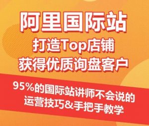 【阿里国际站】打造Top店铺&获得优质询盘客户,95%的国际站讲师不会说的运营技巧-八爪鱼资源库