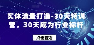 实体流量打造-30天特训营，30天成为行业标杆-八爪鱼资源库
