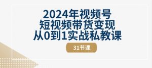 2024年视频号短视频带货变现从0到1实战私教课(31节视频课)-八爪鱼资源库