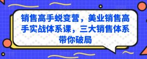 销售高手蜕变营，美业销售高手实战体系课，三大销售体系带你破局-八爪鱼资源库