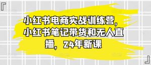小红书电商实战训练营，小红书笔记带货和无人直播，24年新课-八爪鱼资源库