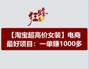 淘宝超高价女装项目，电商最好赛道，一单赚1000多-八爪鱼资源库
