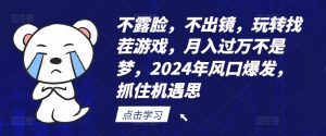 不露脸,不出镜,玩转找茬游戏,月入过万不是梦,2024年风口爆发,抓住机遇【揭秘】-八爪鱼资源库