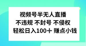 视频号半无人直播，不违规不封号，轻松日入100+【揭秘】-八爪鱼资源库