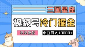 2024视频号三国冷门赛道掘金，条条视频爆款，操作简单轻松上手，新手小白也能月入1w-八爪鱼资源库