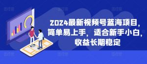 2024最新视频号蓝海项目,简单易上手,适合新手小白,收益长期稳定-八爪鱼资源库