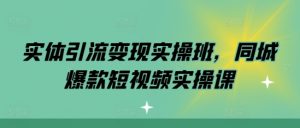 实体引流变现实操班，同城爆款短视频实操课-八爪鱼资源库