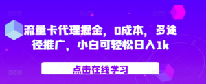 流量卡代理掘金，0成本，多途径推广，小白可轻松日入1k-八爪鱼资源库