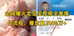 全网爆火龙宝宝视频全套操作流程,播放量2000万+-八爪鱼资源库