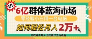 6亿群体蓝海市场，零经验小白用一台电脑，如何轻松月入过w【揭秘】-八爪鱼资源库