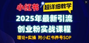 2025年最新小红书引流创业粉实战课程【超详细教学】小白轻松上手，月入1W+，附小红书养号SOP-八爪鱼资源库