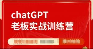 ChatGPT老板实战训练营，用GPT带飞，一人顶一个团队-八爪鱼资源库