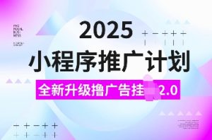 2025小程序推广计划，全新升级撸广告挂JI2.0玩法，日入多张，小白可做【揭秘】-八爪鱼资源库