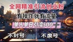 全网独家引流创业粉，有操作就有流量，单人单日引流500+，不封号、不费号-八爪鱼资源库