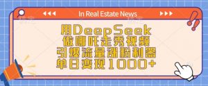 用DeepSeek做哪吒走秀视频，引爆流量涨粉利器，单日变现1k-八爪鱼资源库